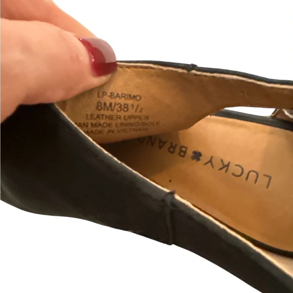 Lucky Brand Black Open-Toe Block Heel Sandal/Bootie/Mule - Women’s Size 8 - Picture 8 of 10